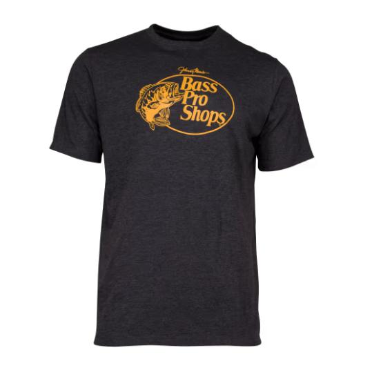 Bass Pro Shops Tri-Blend Logo kurzärmliges T-Shirt für Männer Schwarz / Orange