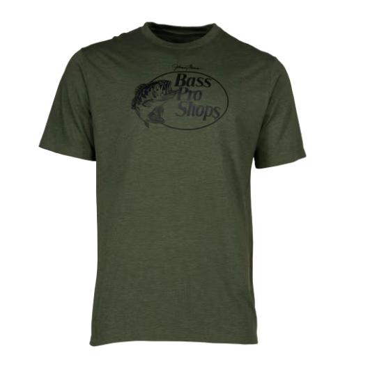 Bass Pro Shops Tri-Blend Logo kurzärmliges T-Shirt für Männer Olive Schwarz