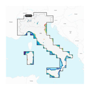Garmin Navionics Vision+ Seekarte Italien, Seen und Flüsse (NVEU073R) — Seekarte für Garmin Kartenplotter