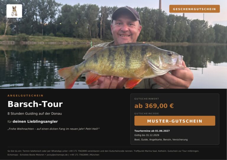 Angelgutschein Barsch-Tour – Guiding auf der Donau bei Kelheim
