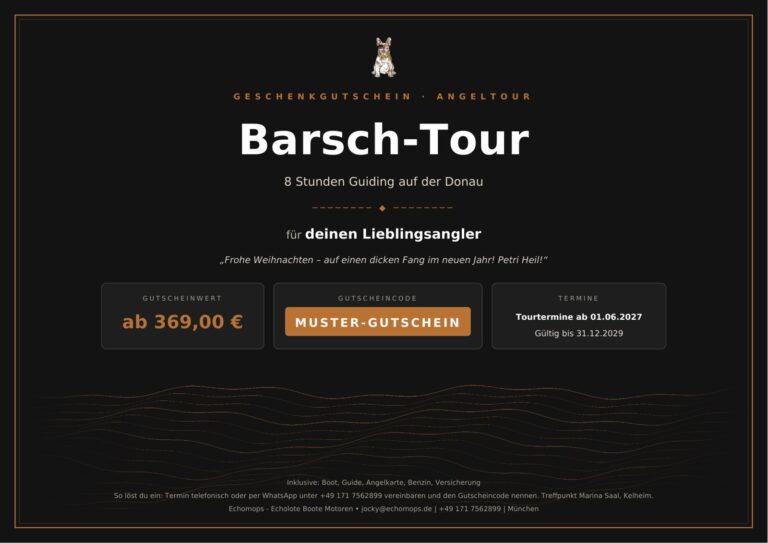 Angelgutschein Barsch-Tour – Guiding auf der Donau bei Kelheim