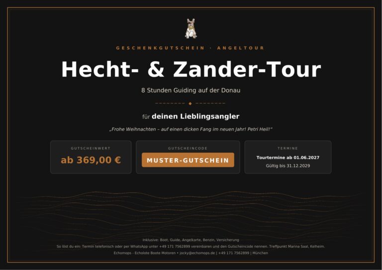 Angelgutschein Hecht- & Zander-Tour – Guiding auf der Donau bei Kelheim